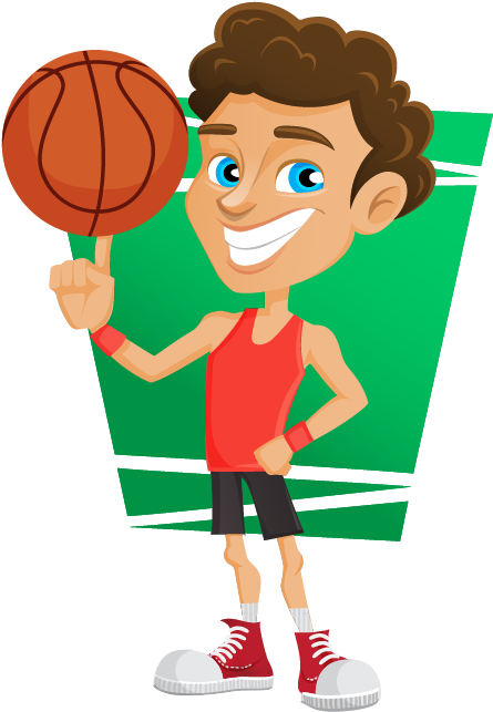 28 Collection Of Basketball Players Clipart Png - Cartoon Character With Basketball (540x704), Png Download