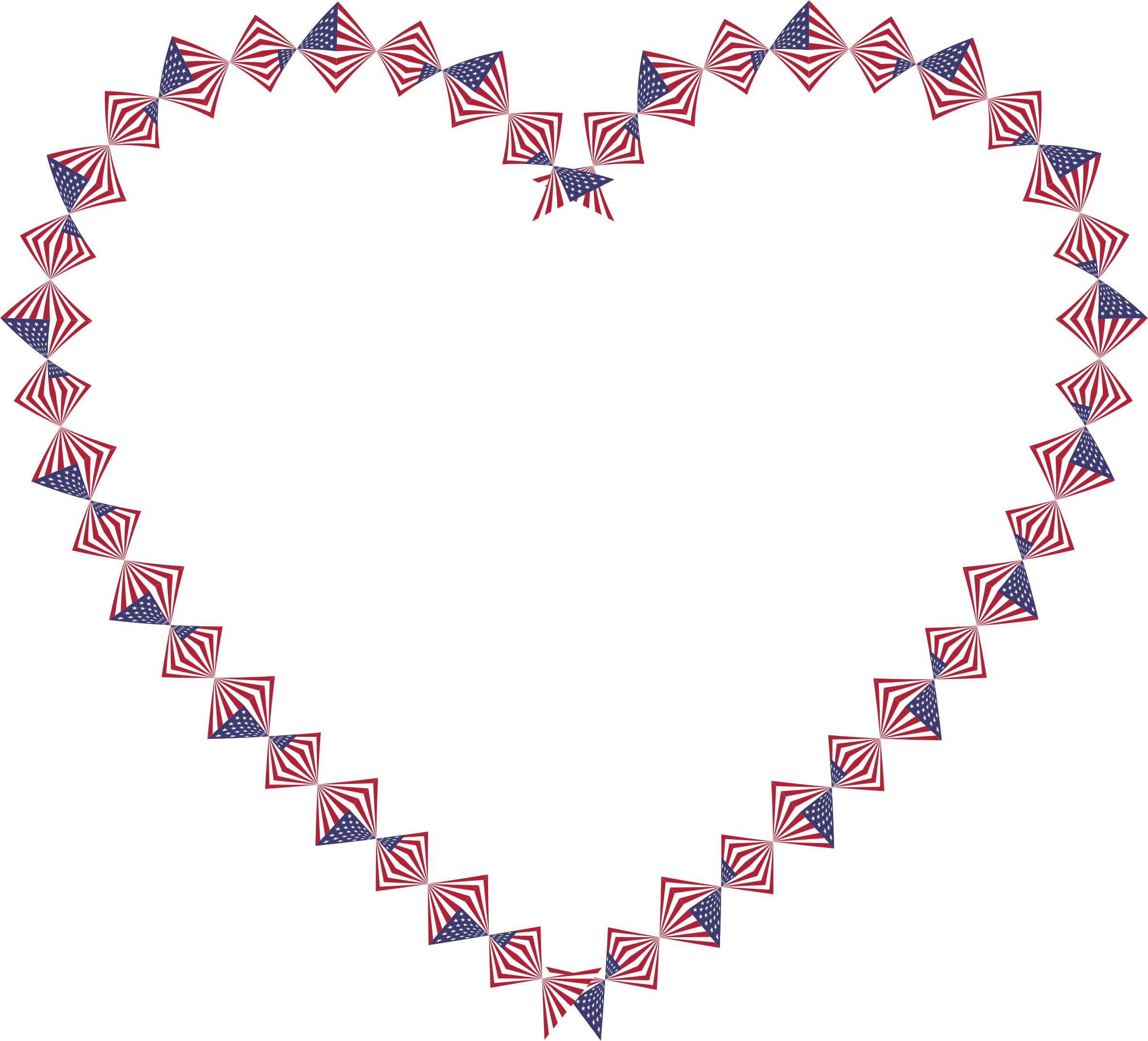 American Flag Twist Heart Picture Transparent - El Rosario A La Virgen Maria (2366x2146), Png Download