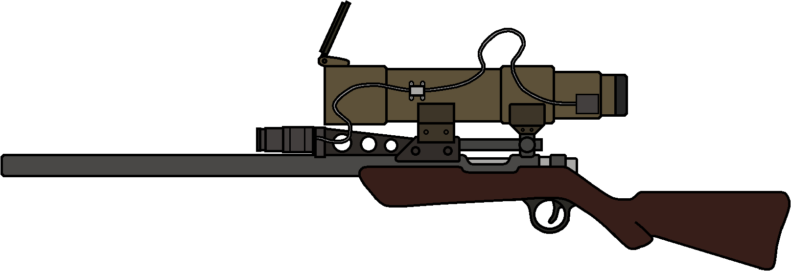 Snipers Clipart Transparent - Tf2 Sniper Rifle Drawing (1616x555), Png Download