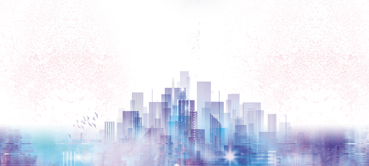 Downtown, Skyscraper, Panoramic, Skyline - Real Estate Background (755x340), Png Download