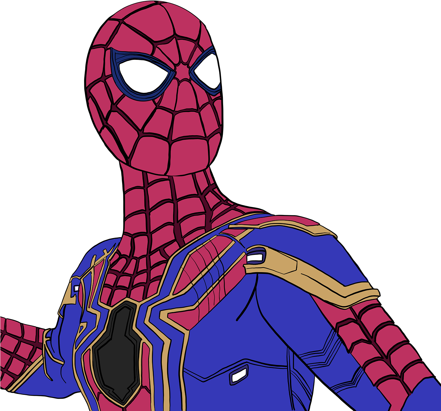 Affects Added To Illustration Using Procreate - Draw Iron Spider (1400x1400), Png Download
