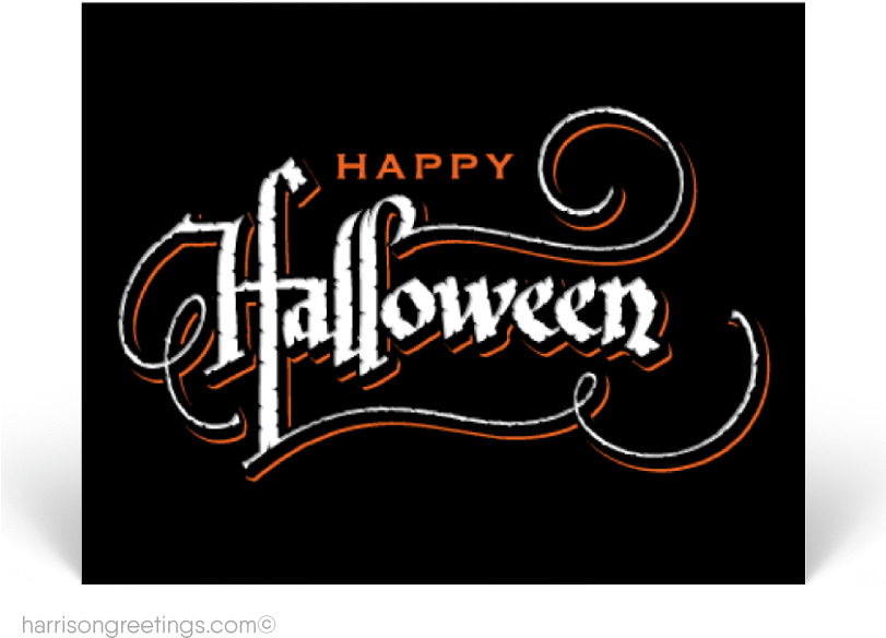 Happy Halloween Client Postcards - Hand Lettering Lettering Halloween (810x648), Png Download