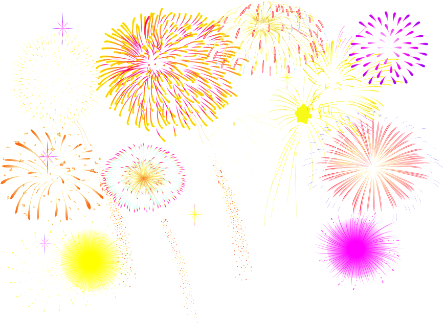 Various Colors Of Fireworks New Year Png - Floral Design (1024x1198), Png Download