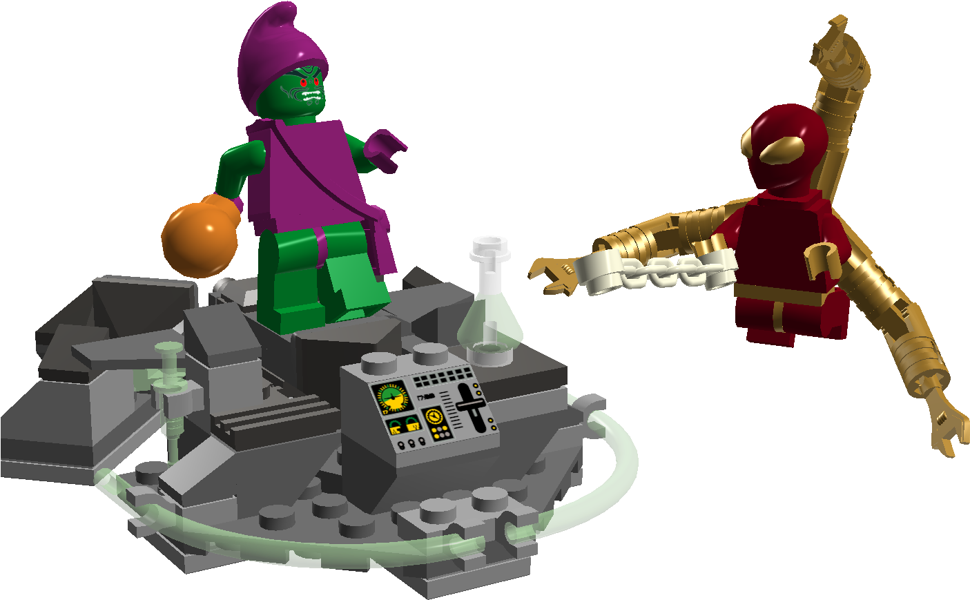 Lego Iron Spider Download - Lego Custom Iron Spider (1418x869), Png Download