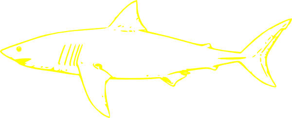 Yellow Shark Clip Art - Yellow Shark Free Clipart (600x243), Png Download
