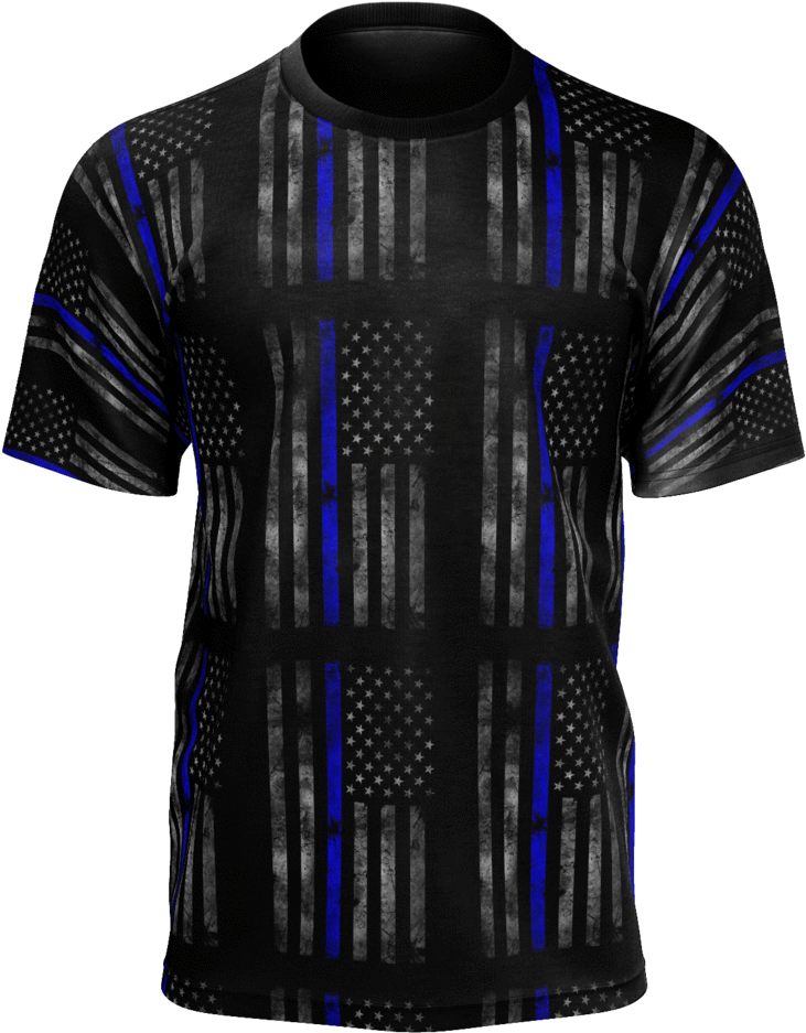 Faded American Flag Shirt With Thin Blue Line - Thin Blue Line Note Cards (1024x1024), Png Download