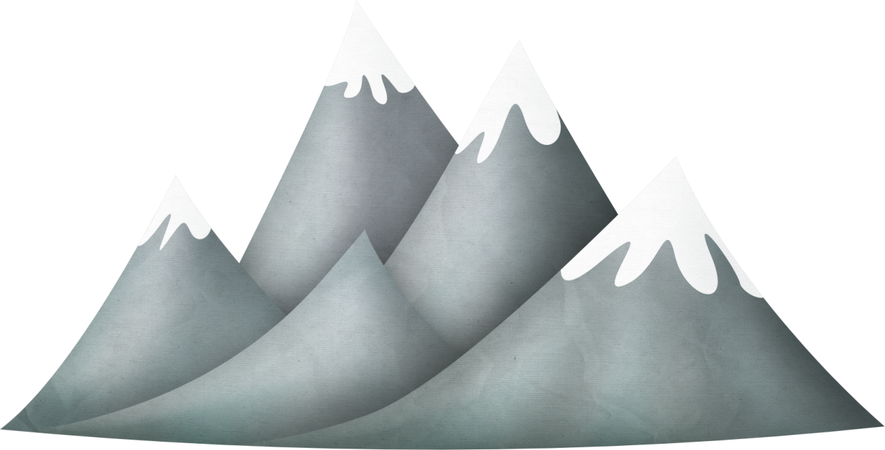 Mountains - Montaña Nevada Dibujo Png (1280x652), Png Download