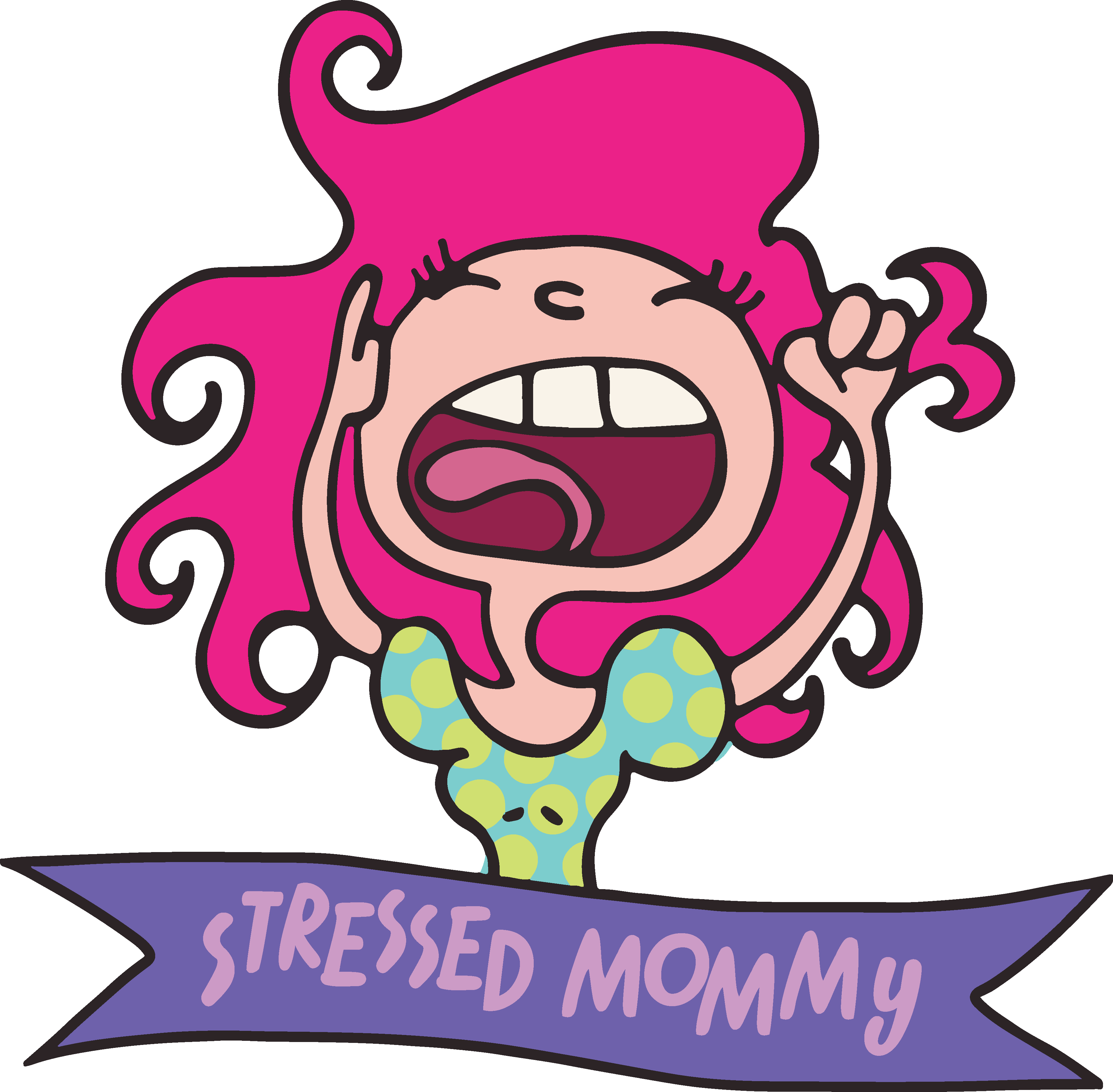 Start Here - Stressed Mom Cartoon (3787x3714), Png Download