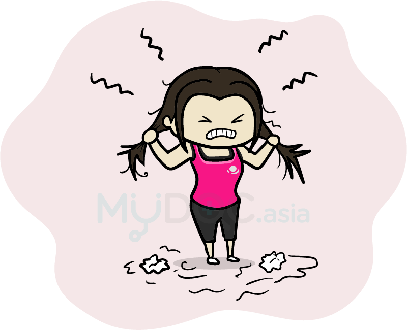 Stressed Turkey Clipart - Stressed Pulling My Hair Out (800x650), Png Download