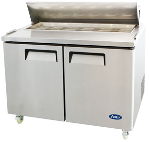 Atosa Stainless Steel Two Section 48" Wide Reach-in - Atosa Msf8302 48'' Stainless Steel Sandwich Prep. Table, (376x338), Png Download