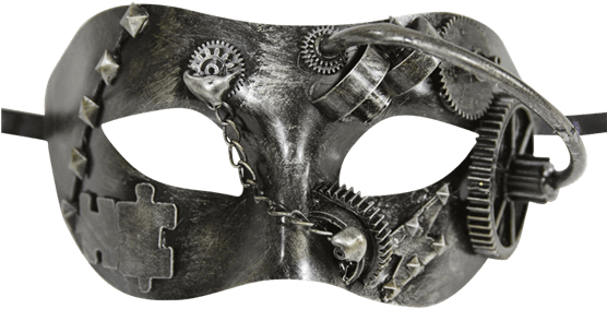 Silver Steampunk Masquerade Mask - Steampunk Mask (555x555), Png Download