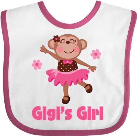 Cute Girl Monkey In Pink Tutu With Gigi's Girl Quote - Monkey Ballerina (480x480), Png Download