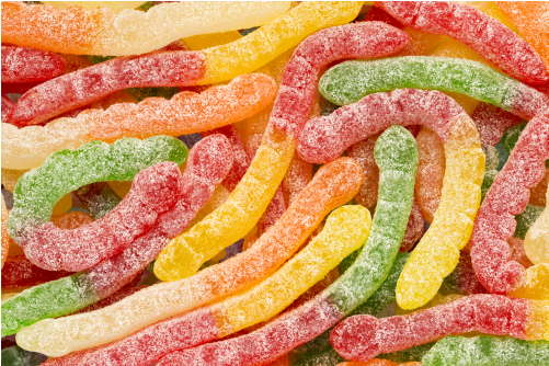 Albanese Confectionery Gummies, Sour Gummy Worms, 4.5-lb (500x500), Png Download