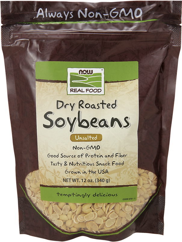 Soybeans, Dry Roasted & Unsalted - Now Foods - Dry Roasted Soybeans Unsalted - 12 Oz. (620x815), Png Download