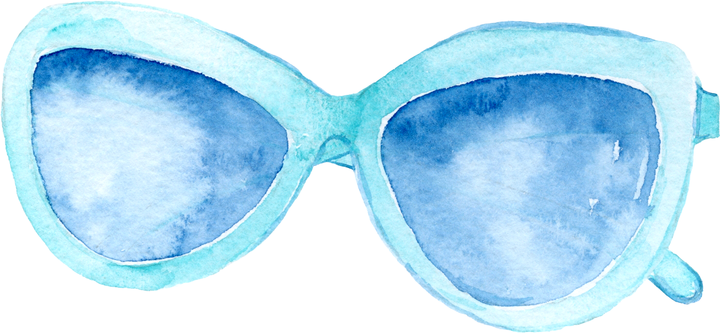 Visit - Sunglasses Watercolor Clipart (1550x733), Png Download