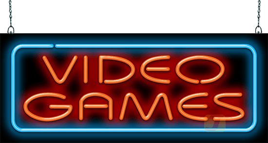 Video Games Neon Sign - Neon Sign (550x293), Png Download