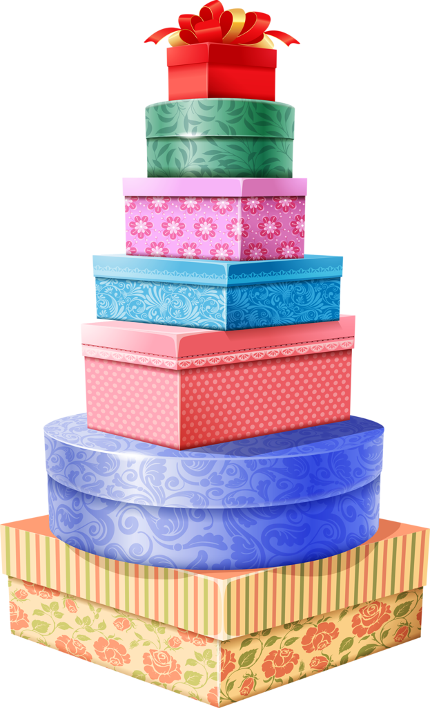 Gifs Tubes De Natal 2 Happy Birthday Friend, Ribbon - Tower Of Gifts Clipart (623x1024), Png Download
