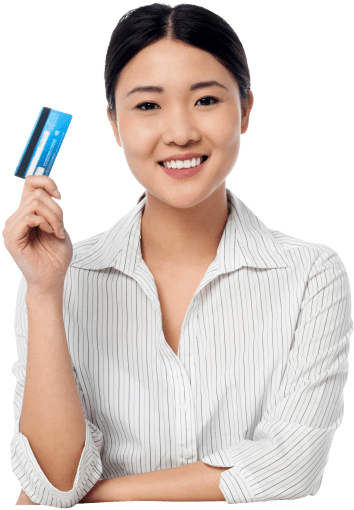 Free Png Women Holding Credit Card Png Images Transparent - Woman Holding Credit Card (850x566), Png Download