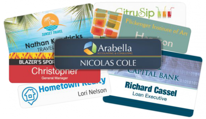 3-1/2" X 1" Full Color Plastic Name Badges - Navitor Custom Full Color Name Badges (1"x3 1/2"), (800x800), Png Download