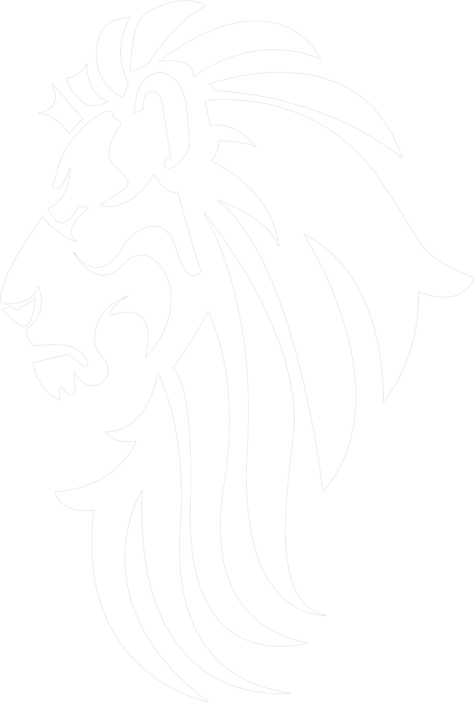 Lion Face Black And White Clipart (2000x3000), Png Download