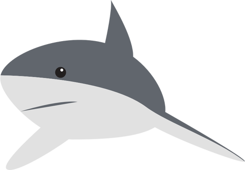 Tiburon Caricatura Png - Cartoon Shark Clipart (500x347), Png Download