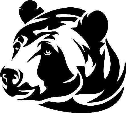 Bear Head Clipart Bear Head Clipart The Arts Image - Bear Head Clipart Black And White (442x399), Png Download