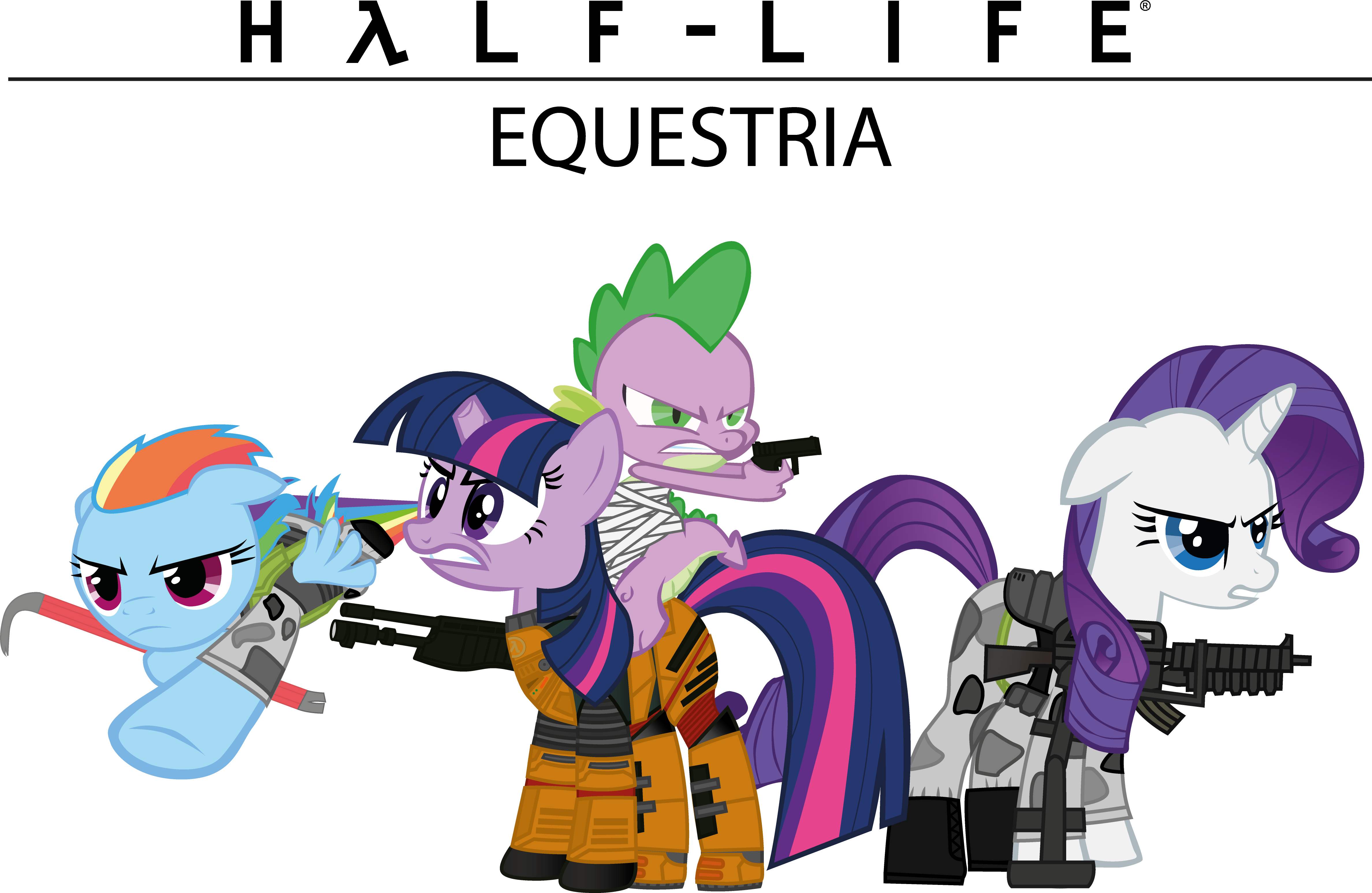 Equestria Pony Pinkie Pie Rarity Mammal Cartoon Vertebrate - My Little Pony Half Life (4751x3093), Png Download