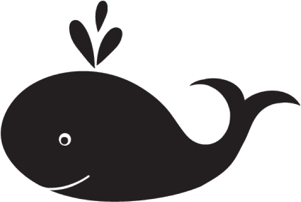 Cartoon Whale Black And White (640x480), Png Download