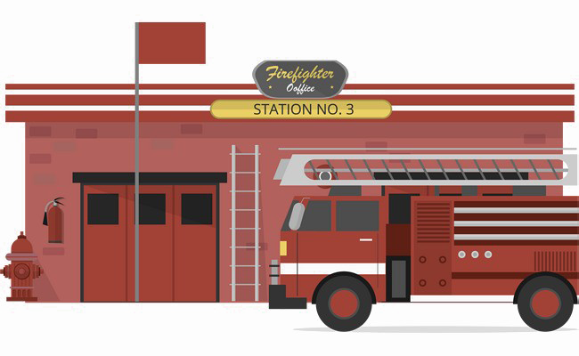 Fire Brigade Truck Png Photo - Firefighter (650x400), Png Download