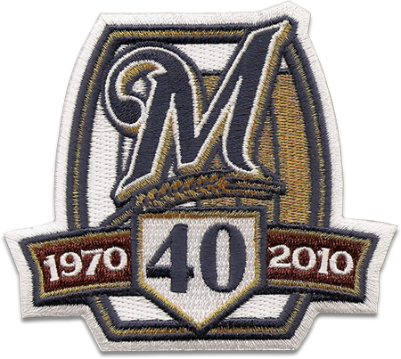 Milwaukee Brewers - Sports Logo - Patch - Patches - - Mlb Milwaukee Brewers Embroidered 40th Anniversary (450x403), Png Download