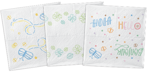 Printed Napkins - Bounty Quilted Napkins-160 (504x250), Png Download