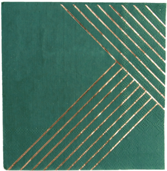 Dark Green Striped Cocktail Paper Napkins - Paper Napkins (360x360), Png Download