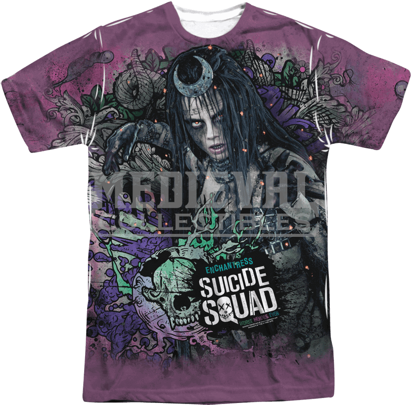 Suicide Squad Enchantress Psychedelic Cartoon T-shirt - Suicide Squad Cara Delevingne Poster (850x850), Png Download