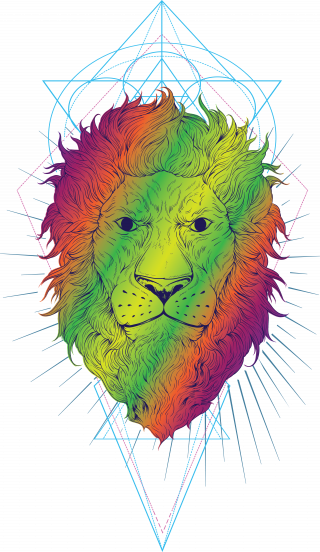 Psychedelic Lion - Lion (320x552), Png Download