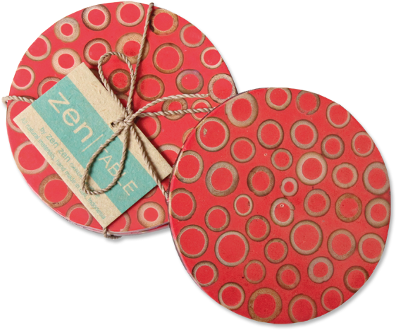 Persimmon Bamboo Inlaid Coasters, Set Of - Connected Fair Trade Fair Trade Handmade Bamboo Coasters (600x600), Png Download