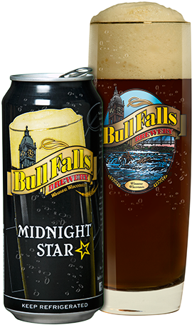 German-style Schwarzbier, “the Dark Beer With The Blonde - Bull Falls Midnight Star 4/16 C (318x490), Png Download