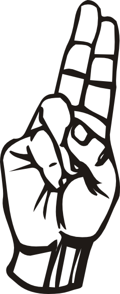 U En Lenguaje De Señas (240x587), Png Download