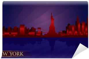New York Night City Skyline Detailed Silhouette Wall - Nicholson A Few Good Men (400x400), Png Download