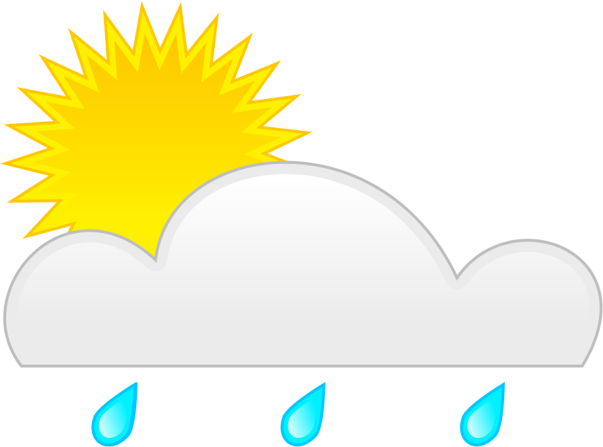 How To Set Use Sun Rain Clipart - Sun And Rain (600x442), Png Download