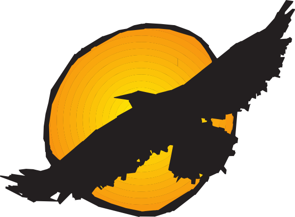 Hawk Silhouette Flying Near Sun Svg Clip Arts 600 X (600x441), Png Download