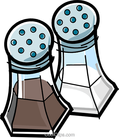 Salt And Pepper Royalty Free Vector Clip Art Illustration - Salt And Pepper Shakers Clip (411x480), Png Download