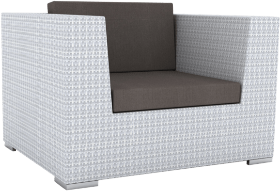Paris Rattan Outdoor Lounge Chair White - Paris (640x441), Png Download