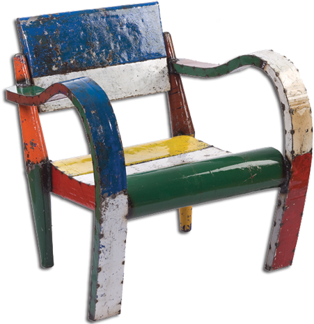 Low Lounger Chair - Recycled Chair Png (500x468), Png Download