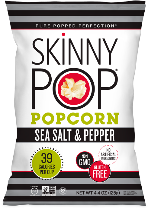 Sea Salt & Pepper Popped Popcorn - Skinny Pop Popcorn Nutrition Butter (600x800), Png Download