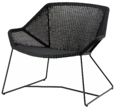 Breeze Lounge - Cane-line Breeze Lounge Chair - Black (650x567), Png Download