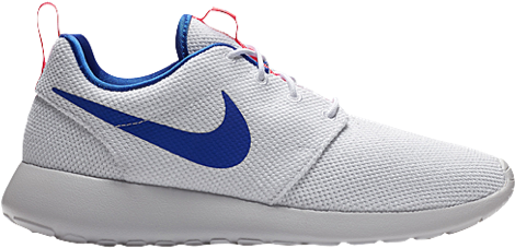 Nike Roshe One Men's Casual Shoes White/ultramarine/solar - Shoe (500x500), Png Download