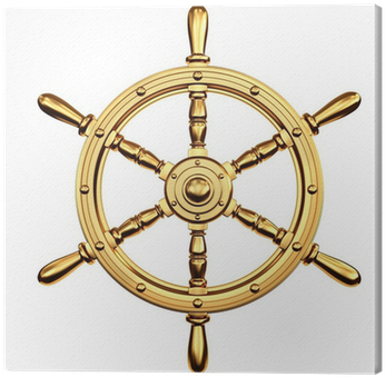 Ship Steering Wheel Gold (400x400), Png Download