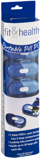Fit And Fresh Portable Pill Pods - 7 Pods + Organizing (600x600), Png Download