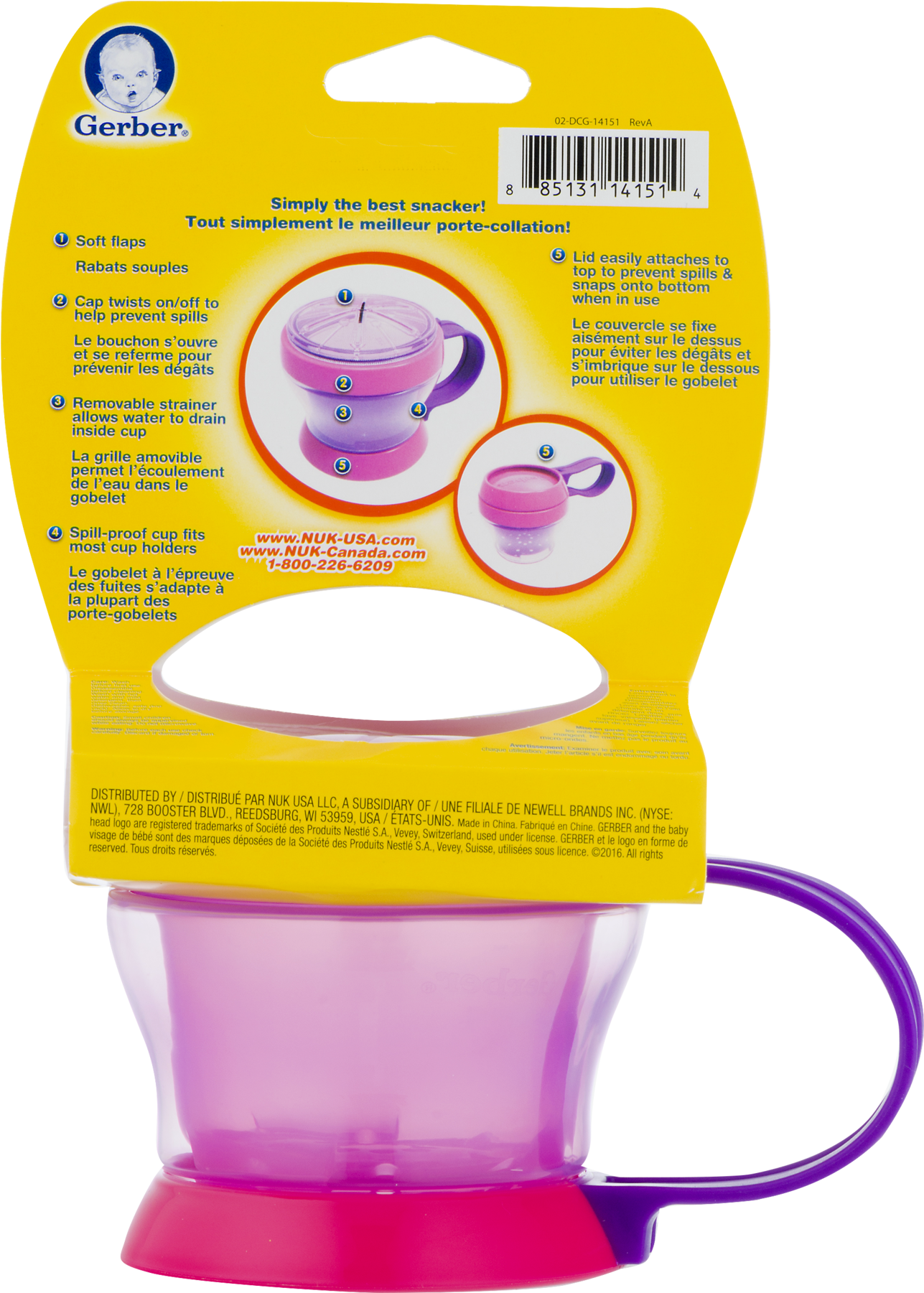 24 Gerber Graduates Healthy Snackers, $2 - Gerber Graduates 2-in-1 Healthy Snacker Snack Cup (1800x1800), Png Download