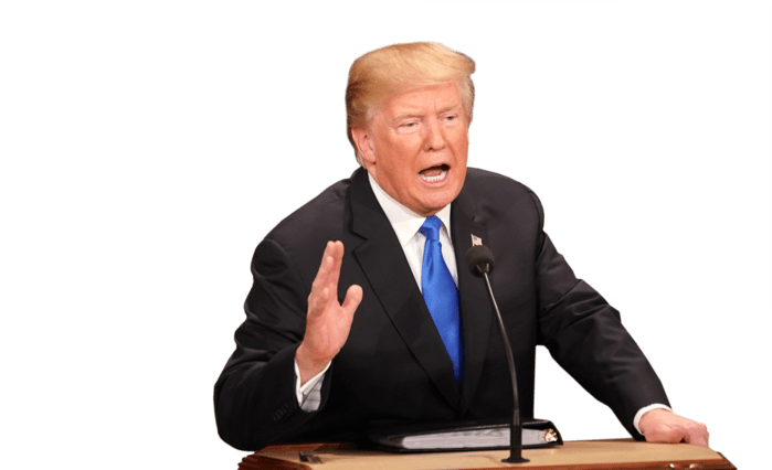 The Divider - Trump Sitting Png (1000x466), Png Download